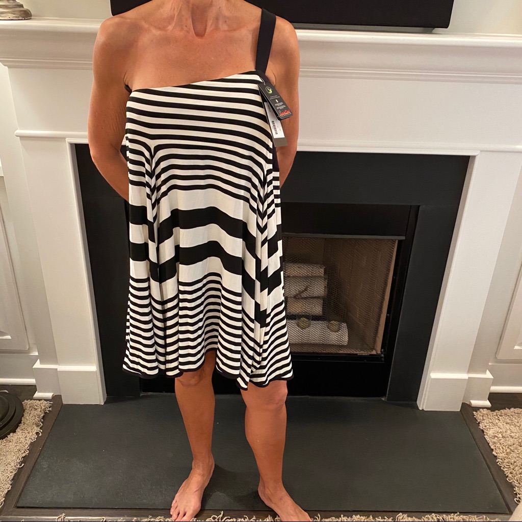 Indies One Shoulder Striped Tunic New W/Tags!